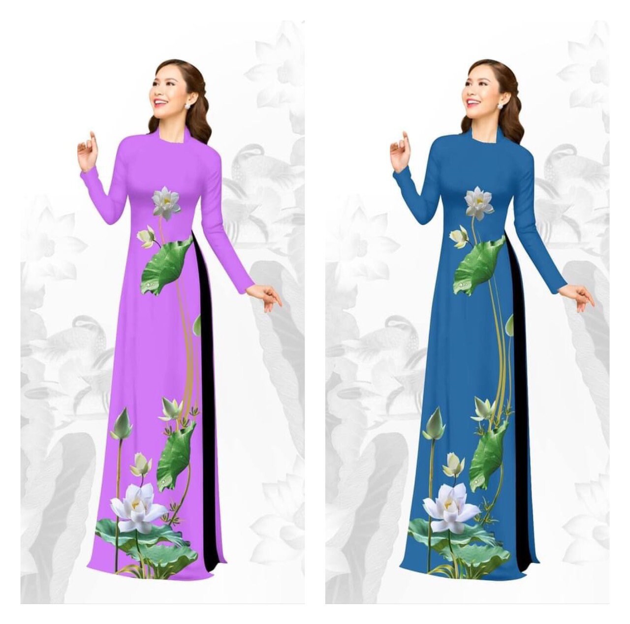  D10 Ao dai Vietnam Vietnamese Traditional Ao Dai For Women, Ao  Dai For Women, Vietnamese Dress For Women, Ao Dai Dress For Women Blue ao  dai (XL) : Handmade Products