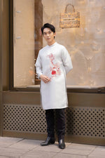 Fish Embroidery Men Ao Dai | Aó Dài Thêu Cá H27