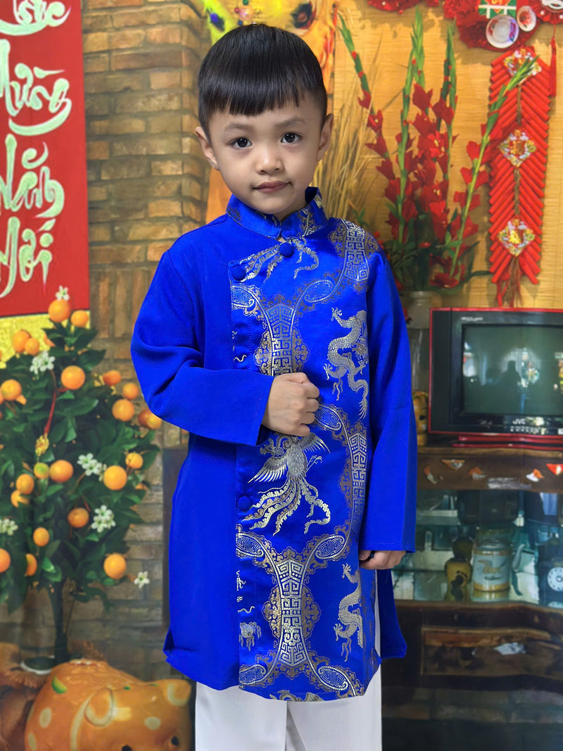 Boy Dress | Áo Dài Gam Blue Bé Trai | E34