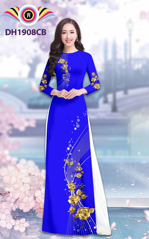 3D Printed Floral Ao Dai For Women | Áo Dài Truyền Thống