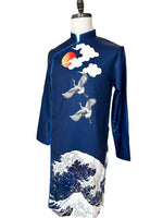 Pre-made Printed Modern Ao Dai For Men | Men Dress | Men's Ao Dai For Wedding | Áo Dài Nam