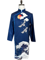 Pre-made Printed Modern Ao Dai For Men | Men Dress | Men's Ao Dai For Wedding | Áo Dài Nam