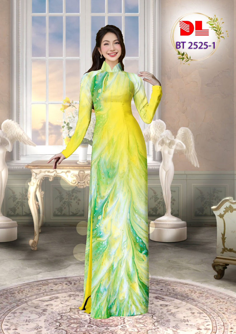 Áo dài lụa in hoa| Printed Flower Pattern Vietnamese long dress | Ao Dai For Wedding