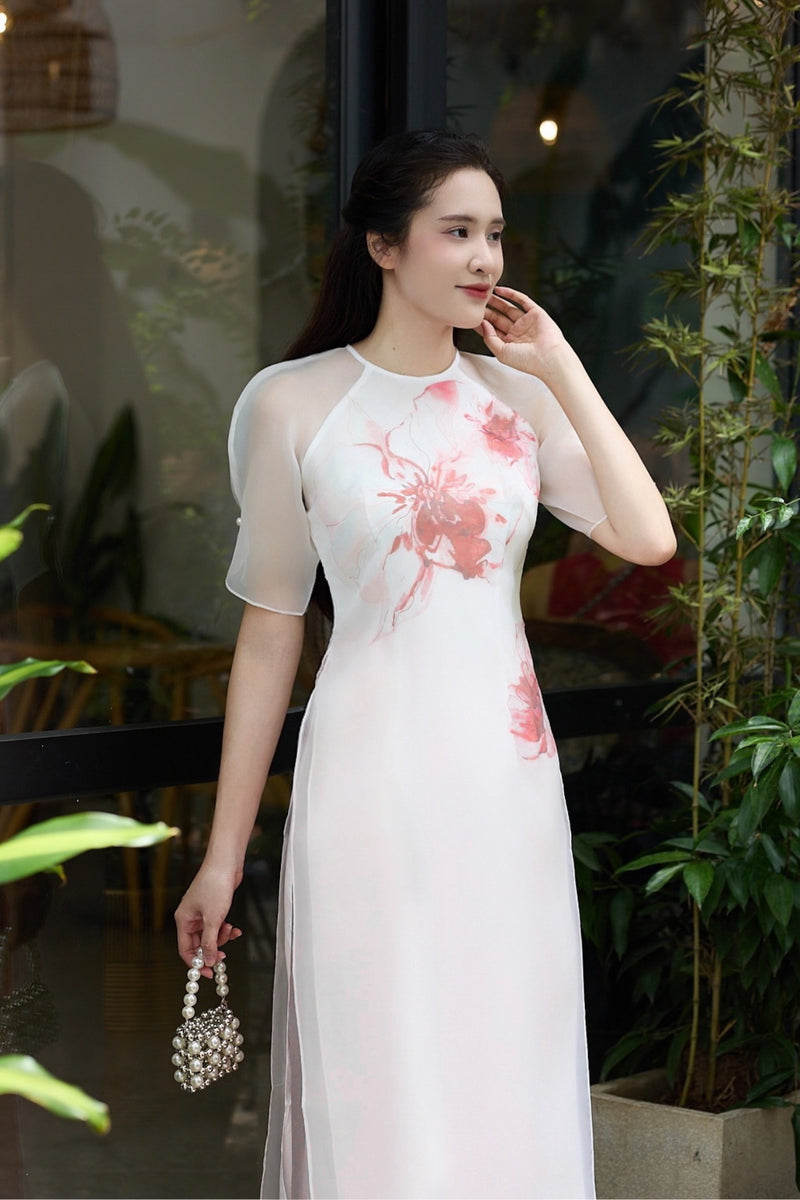 Hồng Vân Vietnamese Modernized Dress No Pants | Áo Dài Cách Tân E29