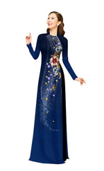 3D Printed Blue Ao Dai For Women | Vietnamese Ao Dai | NO PANTS E5