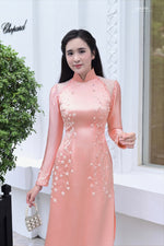 Hồng Đào Duyên Vietnamese Ao Dai | Bridal Dress F2