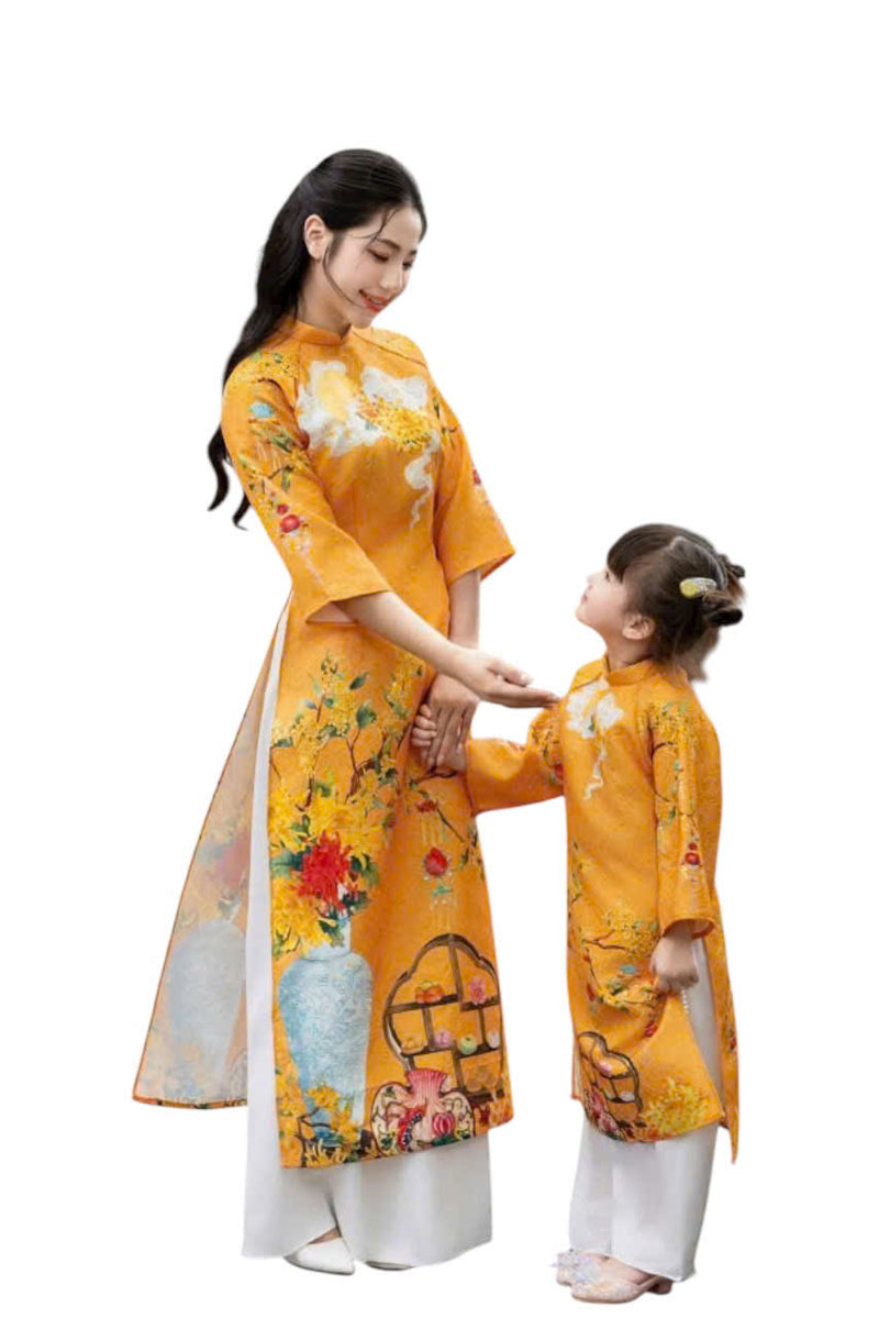 Matching Family Cat Tuong Ao Dai | Áo Dài Đôi A7