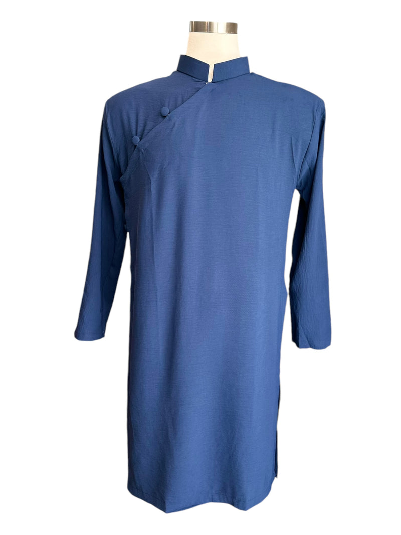 Men Dress | Red\ Navy Blue Đủi Silk Ao Dai For Men | Áo Dài Nam