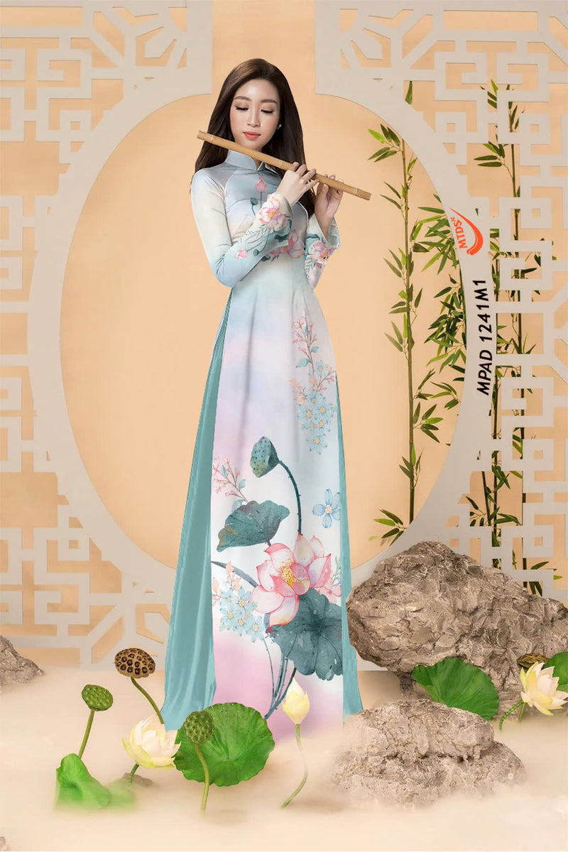 3D Printed Lotus Ao Dai For Women | Vietnamese Ao Dai Tet