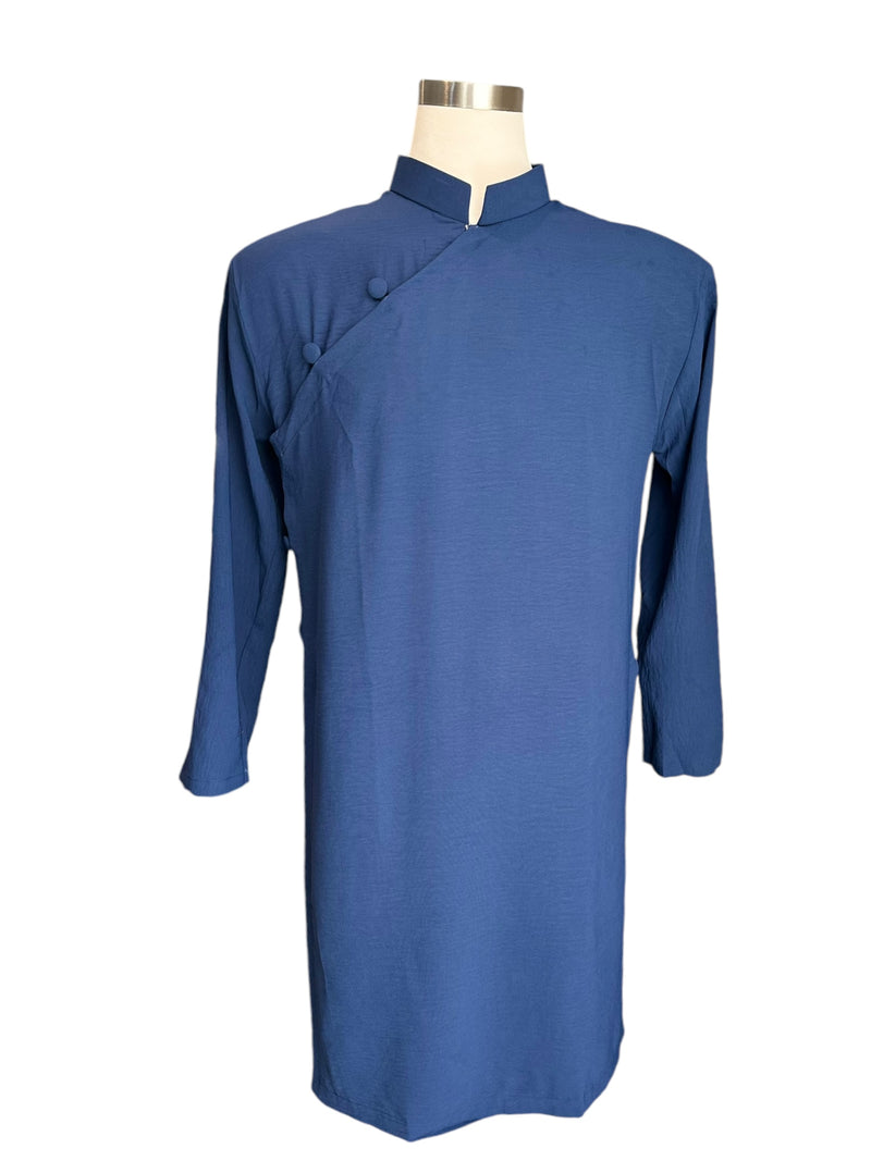 Men Dress | Red\ Navy Blue Đủi Silk Ao Dai For Men | Áo Dài Nam