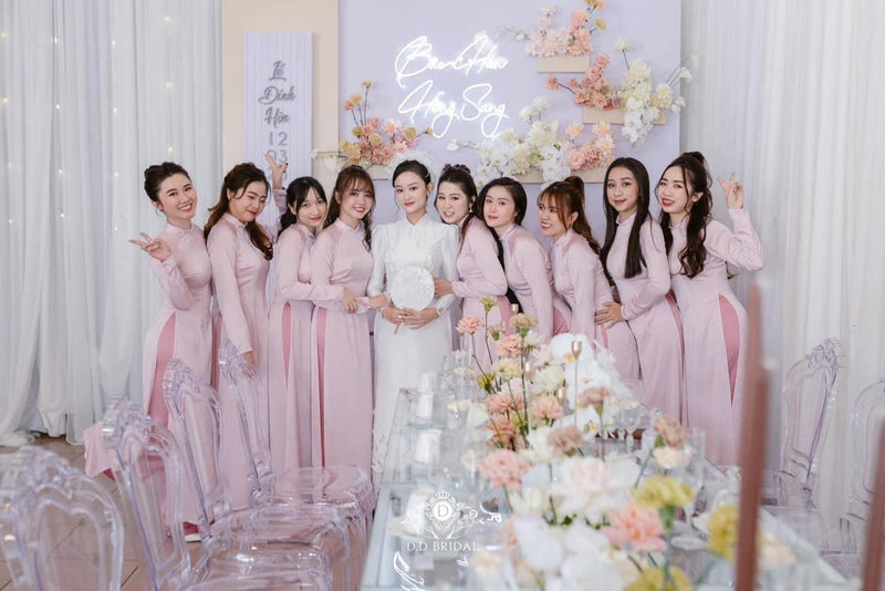 Bridesmaid Vietnamese Dress - Áo Dài Dâu Phụ | Vietnamese Ao Dai For Tea Ceremony