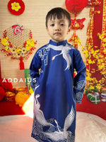 Blue Crane Ao Dai Kid | Dress For Boys | Áo Dài Bé Trai