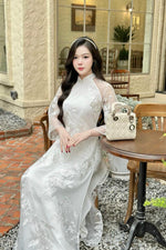 Pre-made Modernized Ao Dai Set | Vietnamese Ao Dai | Lace Ao Dai | Áo Dài Cách Tân