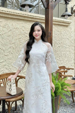 Pre-made Modernized Ao Dai Set | Vietnamese Ao Dai | Lace Ao Dai | Áo Dài Cách Tân