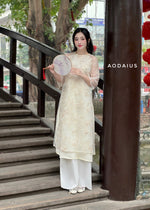 Beige Lace Ao Dai For Women | Vietnamese Modernized Dress