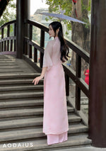 Pink Sparkle Ao Dai For Women | Vietnamese Modernized Dress