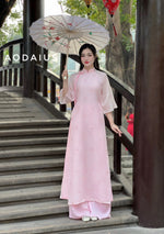 Pink Sparkle Ao Dai For Women | Vietnamese Modernized Dress