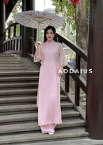 Pink Sparkle Ao Dai For Women | Vietnamese Modernized Dress