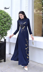 Golden Wheat Ao Dai Traditional Vietnamese Ao Dai No Pants E17