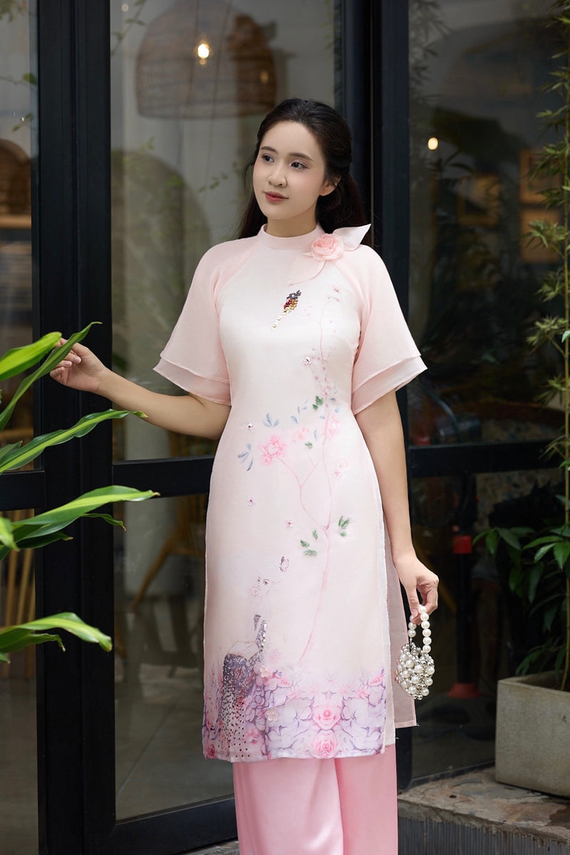 Eternal Spring Bloom Vietnamese Modernized Dress | Áo Dài Cách Tân E29