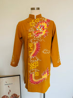 Dragon Hand-paint Vietnamese traditional Ao Dai For Men | Men Dress | Ao Dai For Groomsmen | Áo Dài Nam