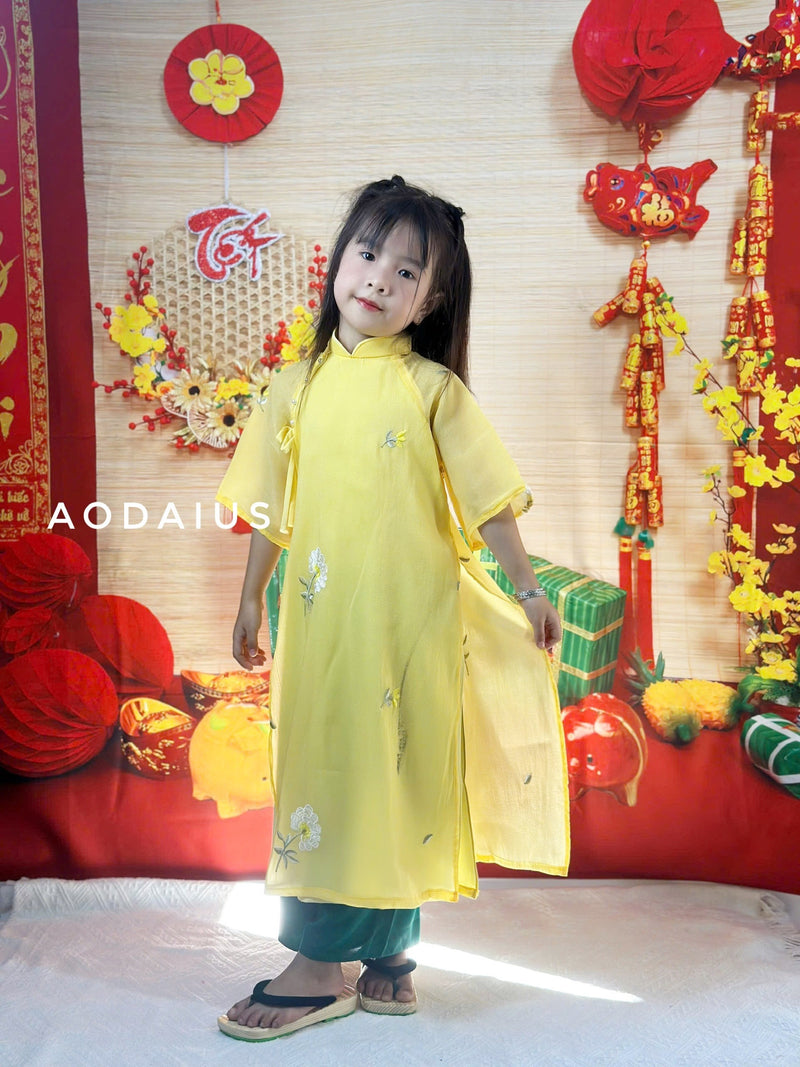 Yellow Girls Ao Dai | Ao Dai For Infant, Toddler, Teen Girls