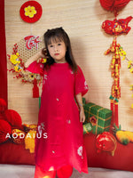 Red Ao Dai With Tie Bow | Ao Dai For Infant, Toddler, Teen Girls