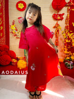 Red Ao Dai With Tie Bow | Ao Dai For Infant, Toddler, Teen Girls