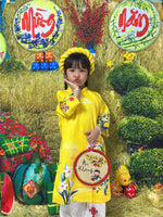 Yellow Girl Dress | Áo Dài Bé gái | Baby Girl's Ao Dai | Mấn Ao Dai