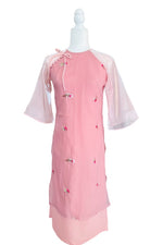 Pink Modernized Vietnamese Dress | Ao Dai With Round Neck | Ao Dai Viet Nam | Áo Dài Cách Tân