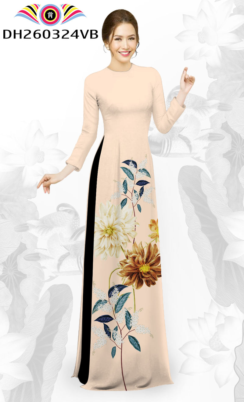 Printed Traditional Vietnamese Ao Dai | Ao Dai For Women | Ao Dai For Wedding | Áo Dài Truyền Thống