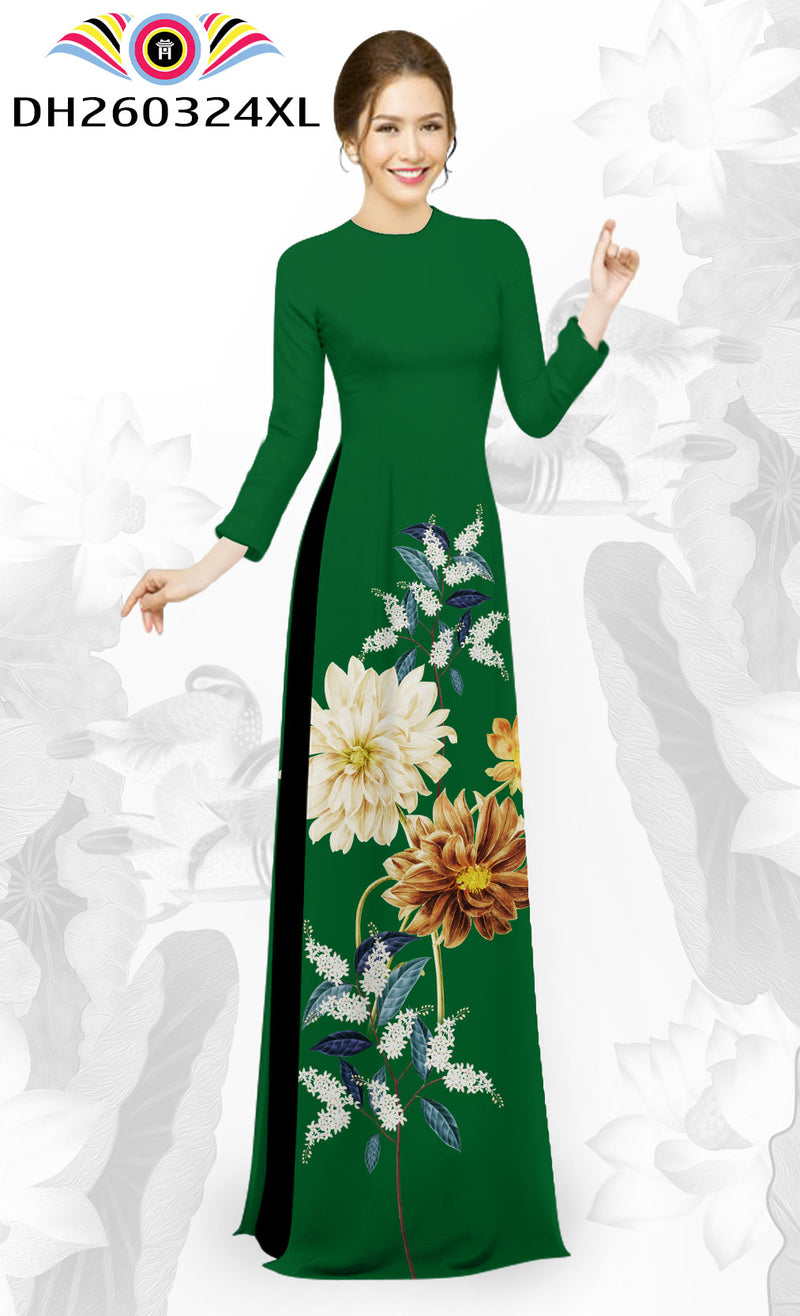 Printed Traditional Vietnamese Ao Dai | Ao Dai For Women | Ao Dai For Wedding | Áo Dài Truyền Thống