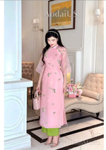 Pre-made Modernized Ao Dai Set | Vietnamese Ao Dai | Lace Ao Dai | Áo Dài Cách Tân