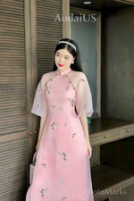 Pre-made Modernized Ao Dai Set | Vietnamese Ao Dai | Lace Ao Dai | Áo Dài Cách Tân