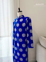 Blue Longevity Vietnamese Men Ao Dai | Gấm Thái Tuấn J1