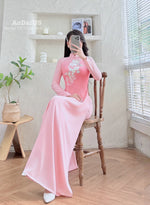 Soft Pink Grace Ao Dai Vietnamese Traditional Ao Dai H8
