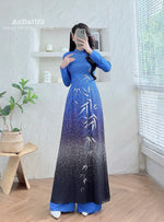 Midnight Bamboo Ao Dai Vietnamese Traditional Ao Dai H9