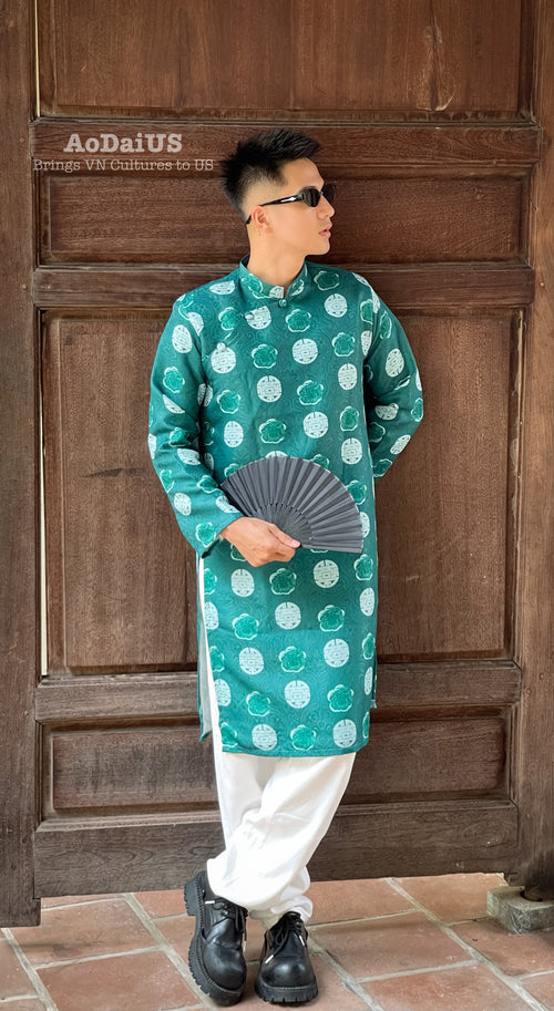 Vietnamese Green Men Ao Dai | Áo Dài Nam Màu Xanh I14