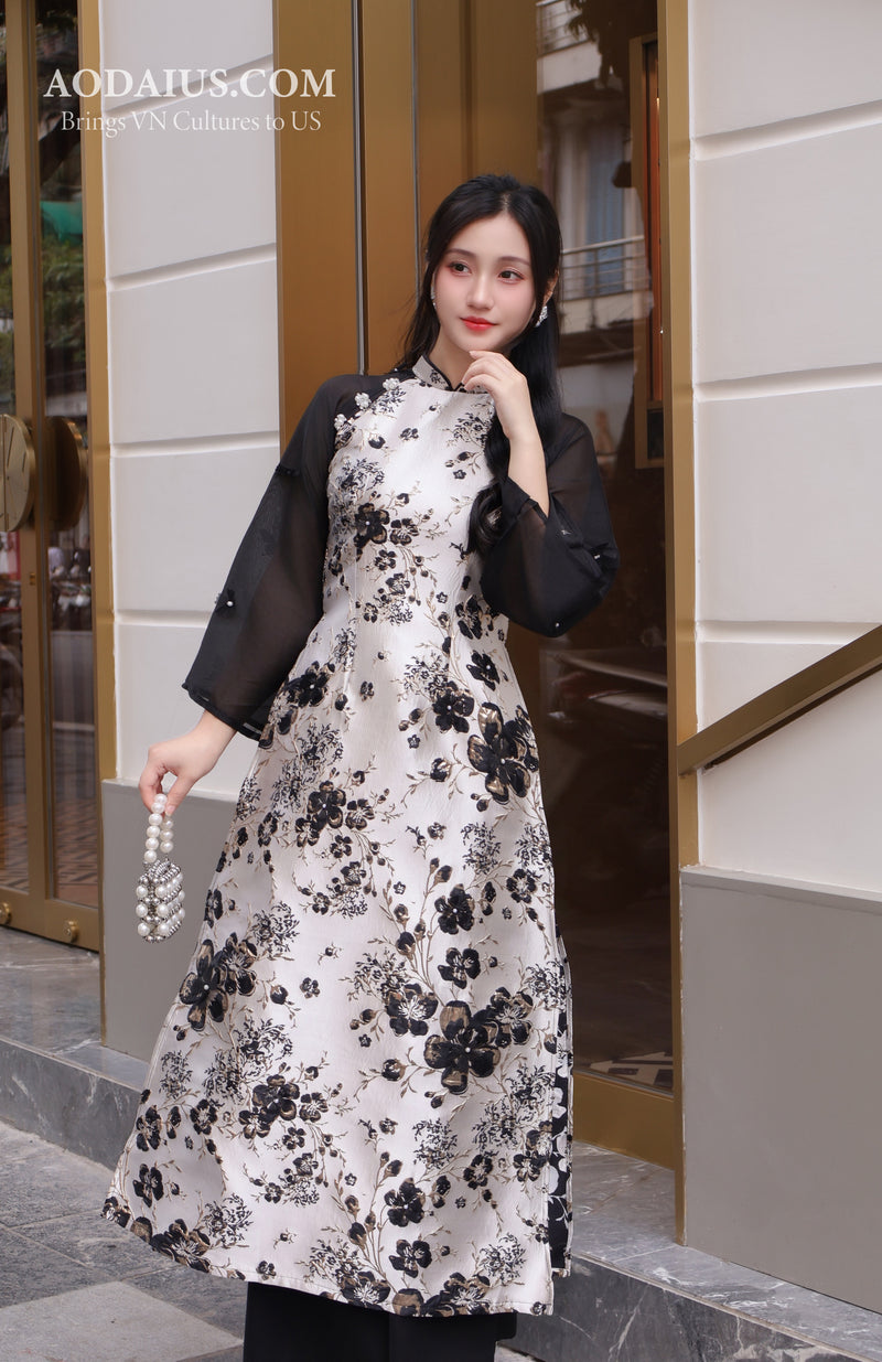 vietnamese modern dress Luna Vietnamese Ao Dai Set