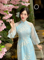 Blue Ao Dai No Pants | Modern Vietnamese Ao Dai H40