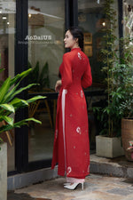 Red Floral Vietnamese Modernized Dress | Áo Dài Cách Tân I13