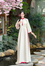 Beige Ao Dai No Pants | Modern Vietnamese Ao Dai | Bridesmaid Ao Dai E4