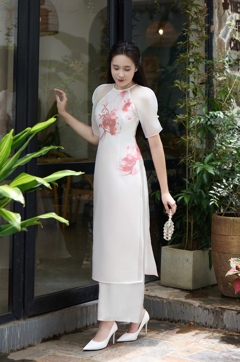 Hồng Vân Vietnamese Modernized Dress No Pants | Áo Dài Cách Tân E29