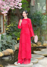 Red Ao Dai No Pants | Modern Vietnamese Ao Dai E4
