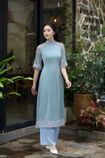 Blue Vietnamese Modernized Dress | Áo Dài Cách Tân D23