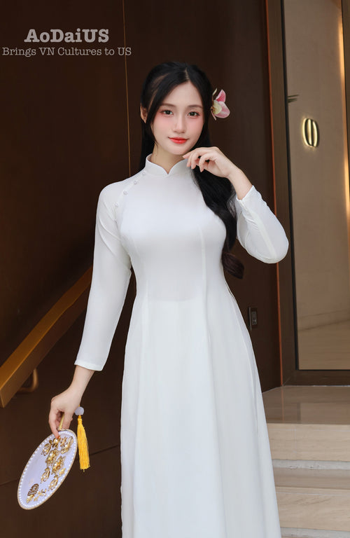 Pure Elegance Traditional Vietnamese Ao Dai Set | Áo Dai Trang