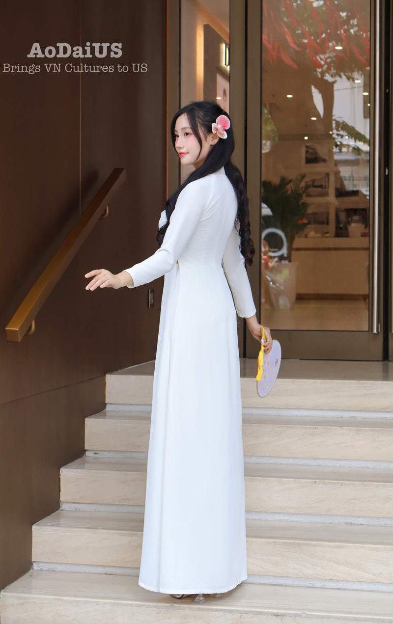 Pure Elegance Traditional Vietnamese Ao Dai Set | Áo Dai Trang