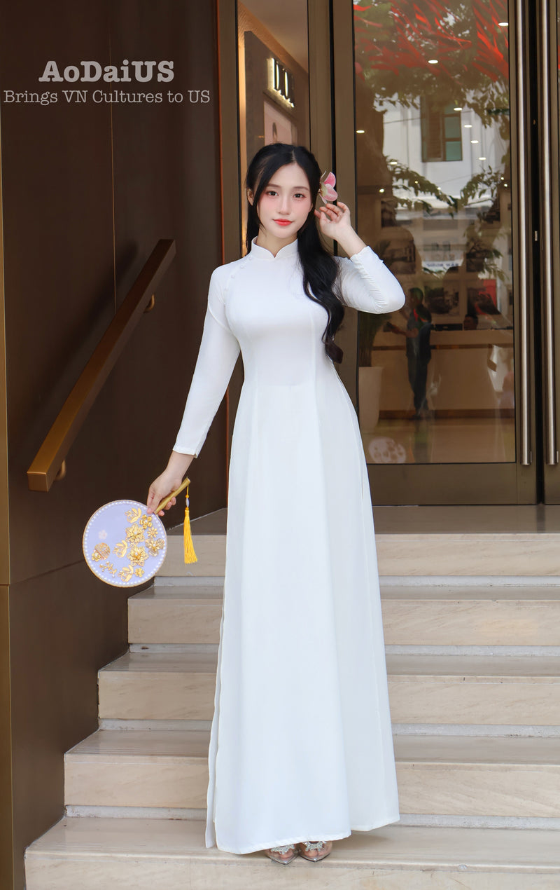 Pure Elegance Traditional Vietnamese Ao Dai Set | Áo Dai Trang
