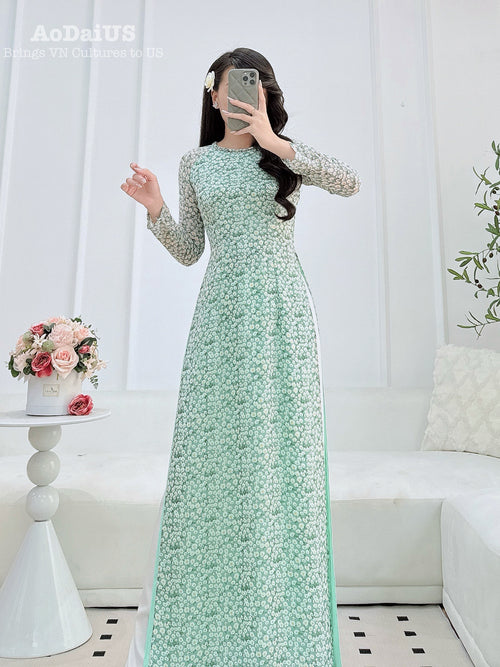 Mini Floral Traditional Ao Dai For Women A30