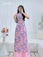Purple Bloom Modern Vietnamese Ao Dai Set D13